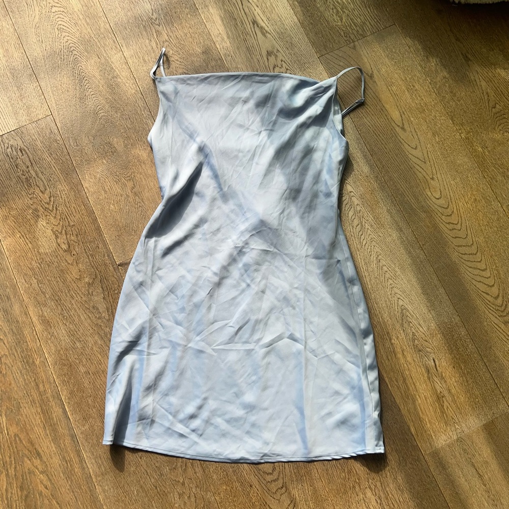 Urban Outfitters Silk Slip Dress in Blue